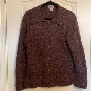 Beautiful grape/purple cardigan with accented buttons.